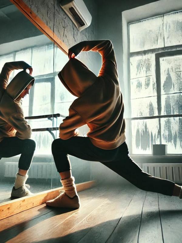 Echauffement danseur hiver